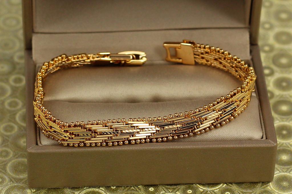 Браслет Xuping Jewelry Галочки 17 см 8 мм Золотистый (2461497008)