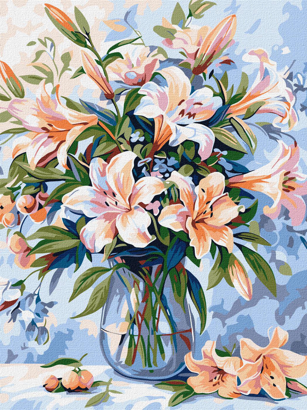 Набір для розпису по номерах Ideyka Квіткова поема КНО3281 30x40 см (MTT-185527)