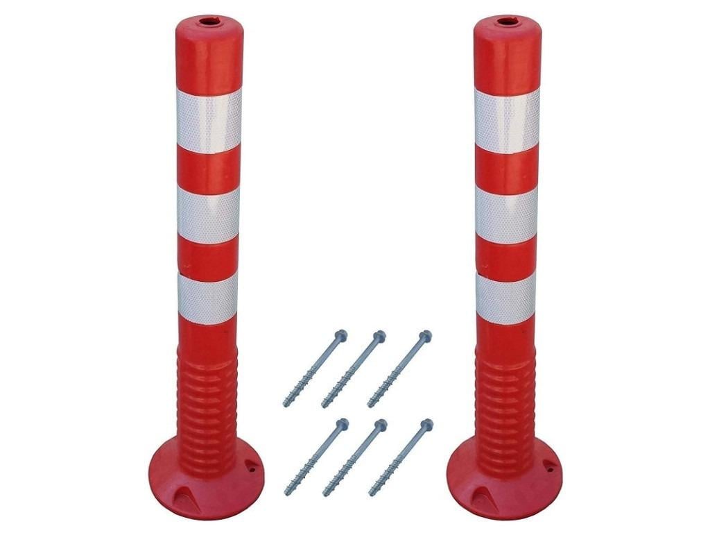Стовпчик дорожній гнучкий сигнальний з відбивачами ПВХ з анкерним кріпленням 75 см Червоний - фото 4