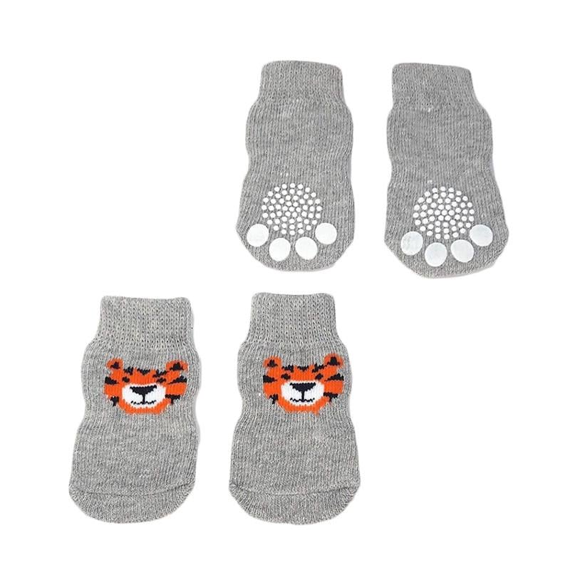 Носки для собак Lesko 2305CGSL1479 Тигр с нескользящими накладками M (25714052)