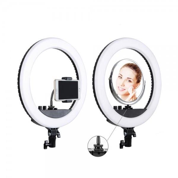 Кільцева лампа RIAS SMN-12 LED з дзеркалом і тримачем дротове USB управління 30 см - фото 2 Кільцева лампа RIAS SMN-12 LED з дзеркалом і тримачем дротове USB управління 30 см - фото 2