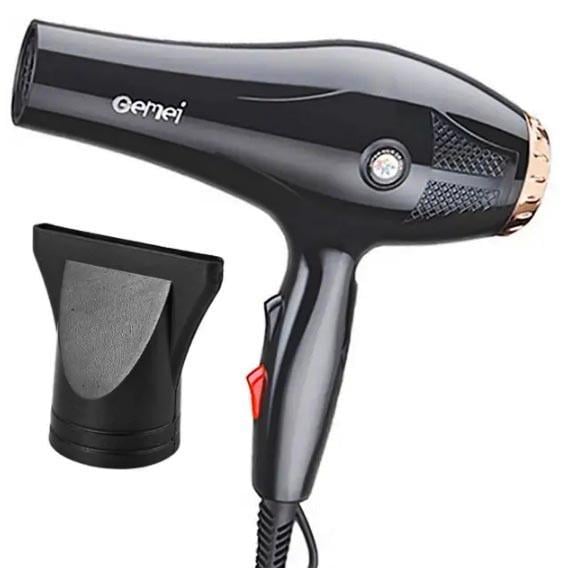 Фен Gemei GM-1776 із концентратором 1800 Вт Чорний (2104840179)