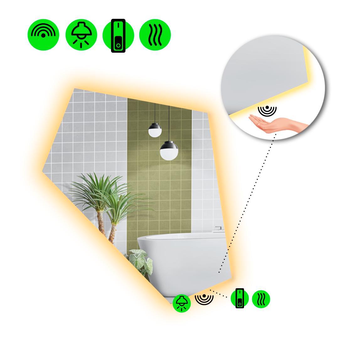 Зеркало с LED подсветкой Modulo 2 с ИК включателем и подогревом 80x68 см (8738127)