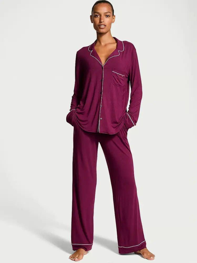 Піжама модал сорочка/штани Victoria's Secret Modal Long Pajama Set Short XS Бордовий (26811435D) Піжама модал сорочка/штани Victoria's Secret Modal Long Pajama Set Short XS Бордовий (26811435D)