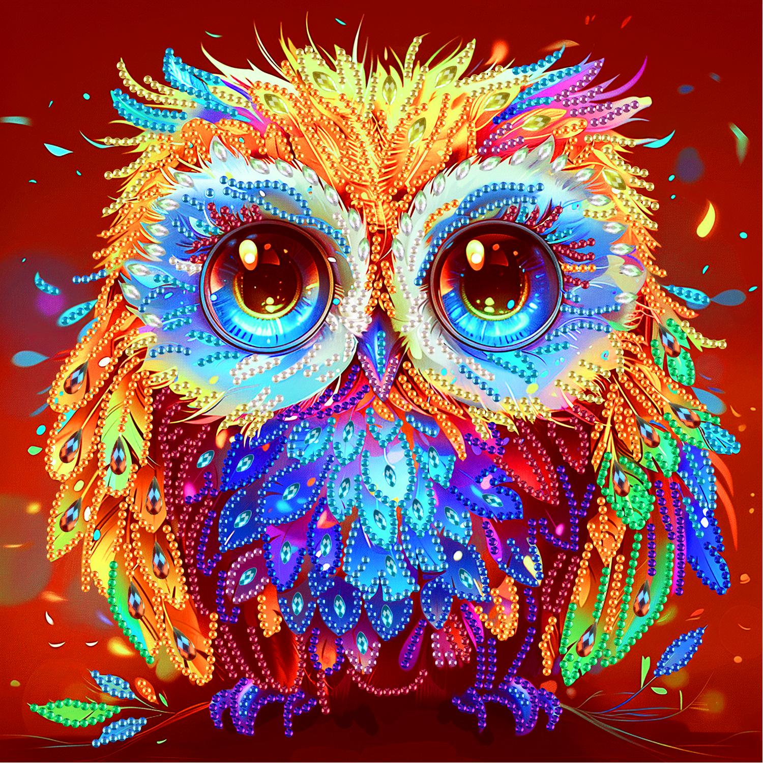 Алмазная мозаика Brushme Цветная сова 25x25 см (BH037)
