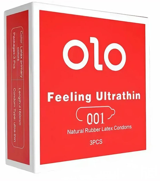 Презервативи ультратонкі Olo 0.01 RED 3 шт. (T0000640-2)