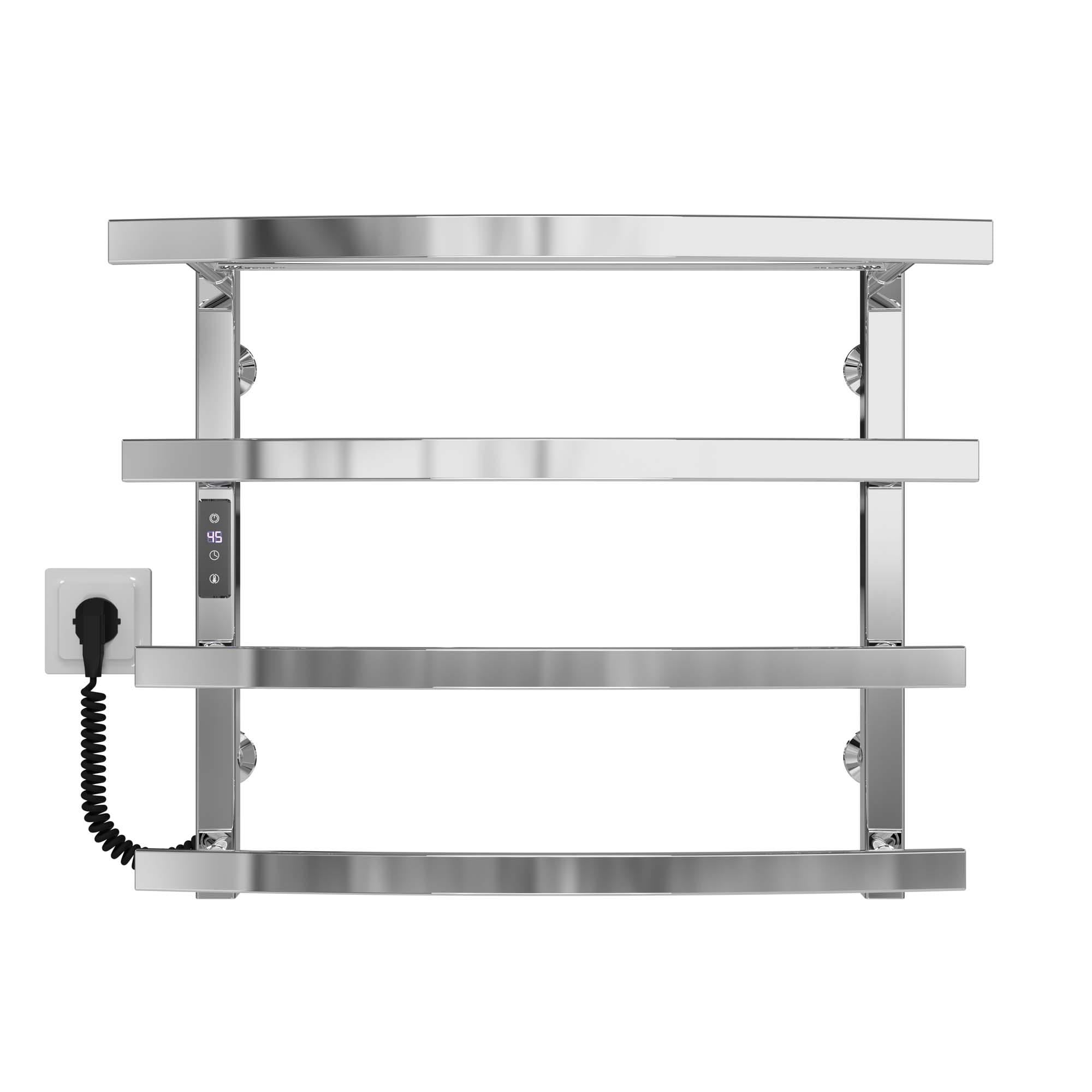 Полотенцесушитель электрический Deffi Lotos П4 JD04 левое подключение нержавеющая сталь 500х500 мм Хром (A.LO.50.50.4.E.C.L.2)