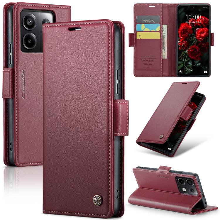 Шкіряний чохол-книжка Retro Case для Xiaomi Redmi Note 13 Pro / Poco M6 Pro Червоний (895107_5)