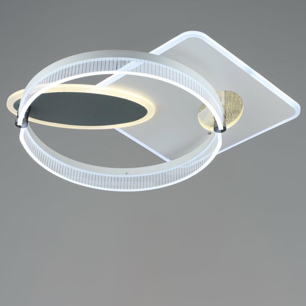 Люстра стельова світлодіодна Light House SRS-19716/130W WT+GARY без пульта Білий/Сірий Люстра стельова світлодіодна Light House SRS-19716/130W WT+GARY без пульта Білий/Сірий