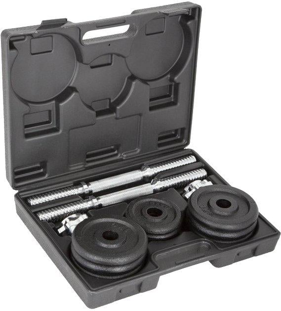 Набір гантелі в кейсі пари LiveUP Dumbbell Set 2х7,5 кг Чорний (LS2322B-15KGS) - фото 2