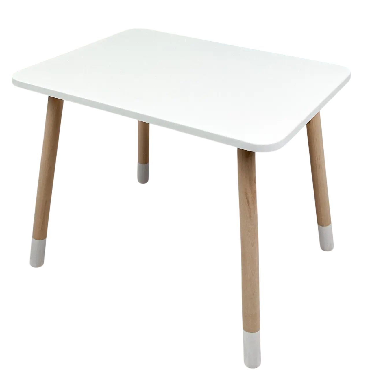 Столик дитячий прямокутний дерев'янний 46х60х45 см Білий (150-7-73016)