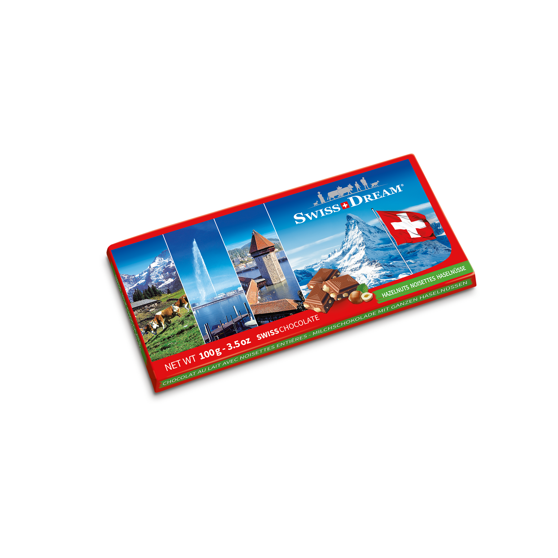 Шоколад SwissDream Milk-hazelnuts souvenir bar SD301 100 г Шоколад SwissDream Milk-hazelnuts souvenir bar SD301 100 г