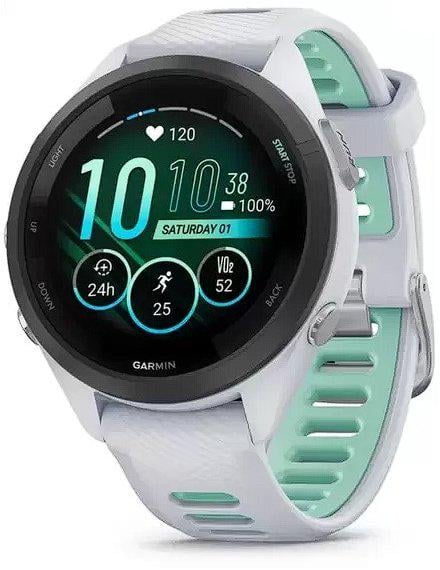 Смарт-часы Garmin Forerunner 265S Black Bezel with Whitestone Case and Whitestone/Neo Tropic Silicone Band (010-02810-14)  