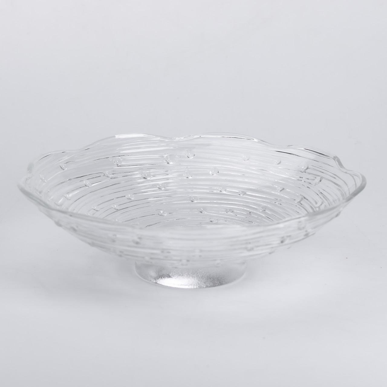 Фруктівниця скляна Листя лотоса 23 см (5958) - фото 3