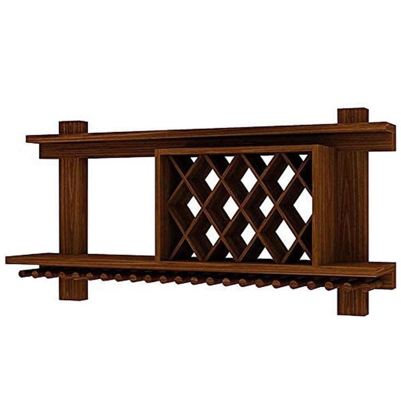 Полка для вина настенная из дерева Хокуто 120 мербау (ПНК-122225)