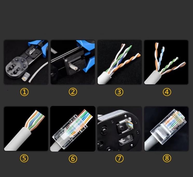 Коннектор проходной RJ-45 многожильный обжимной для крученой и цельной жилы Cat 5e (000000180) - фото 2 Коннектор проходной RJ-45 многожильный обжимной для крученой и цельной жилы Cat 5e (000000180) - фото 2