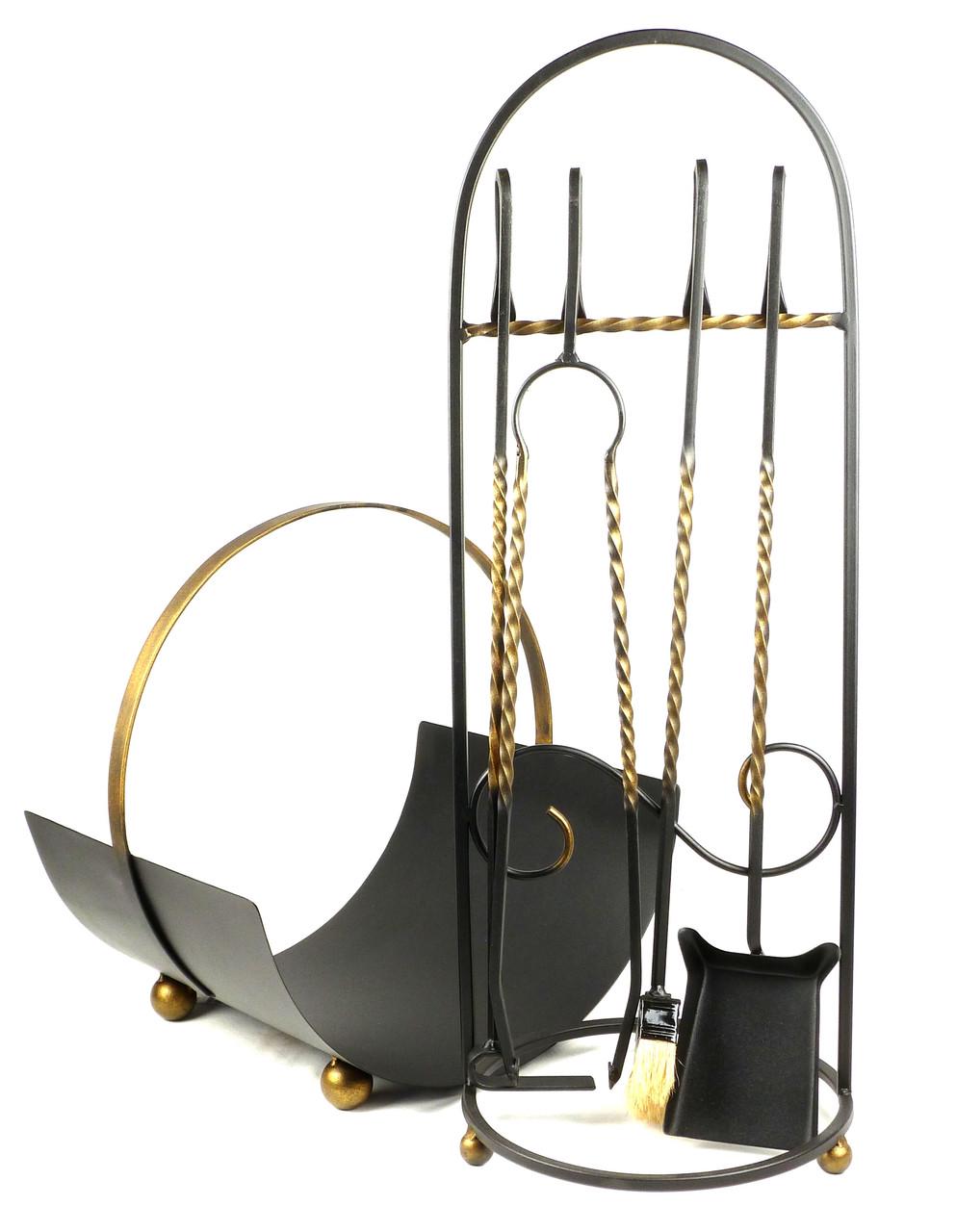 Каминный набор Факел с дровницей 4 инструмента - фото 3