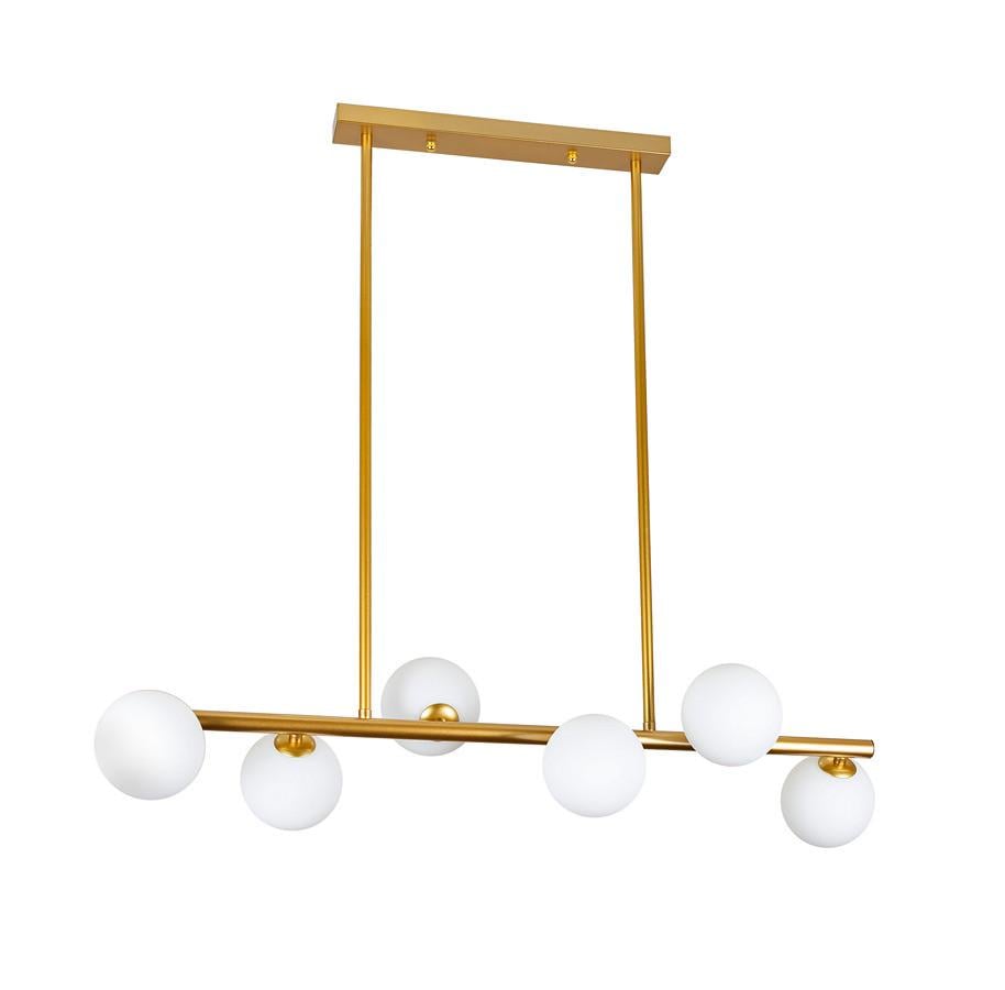 Люстра Levistella 761J2023-6 BRONZE+WH лінійна на шість плафонів Бронзовий/Білий (1887935417)