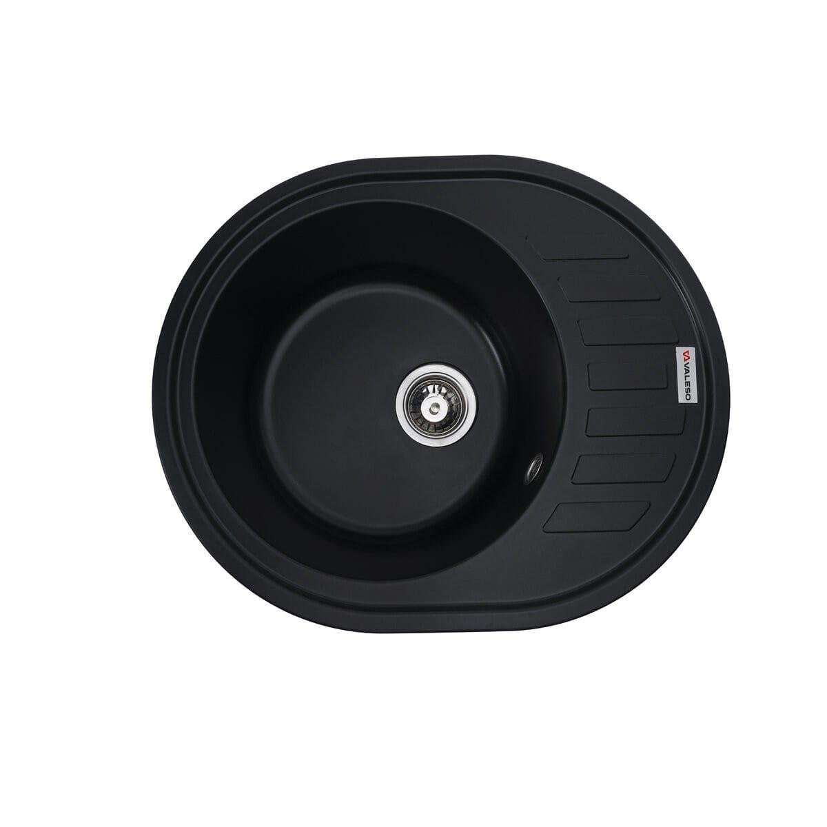 Мийка гранітна Valeso Soul 620х500 врізна овальна Чорний матовий (PLTM-SP000047205)