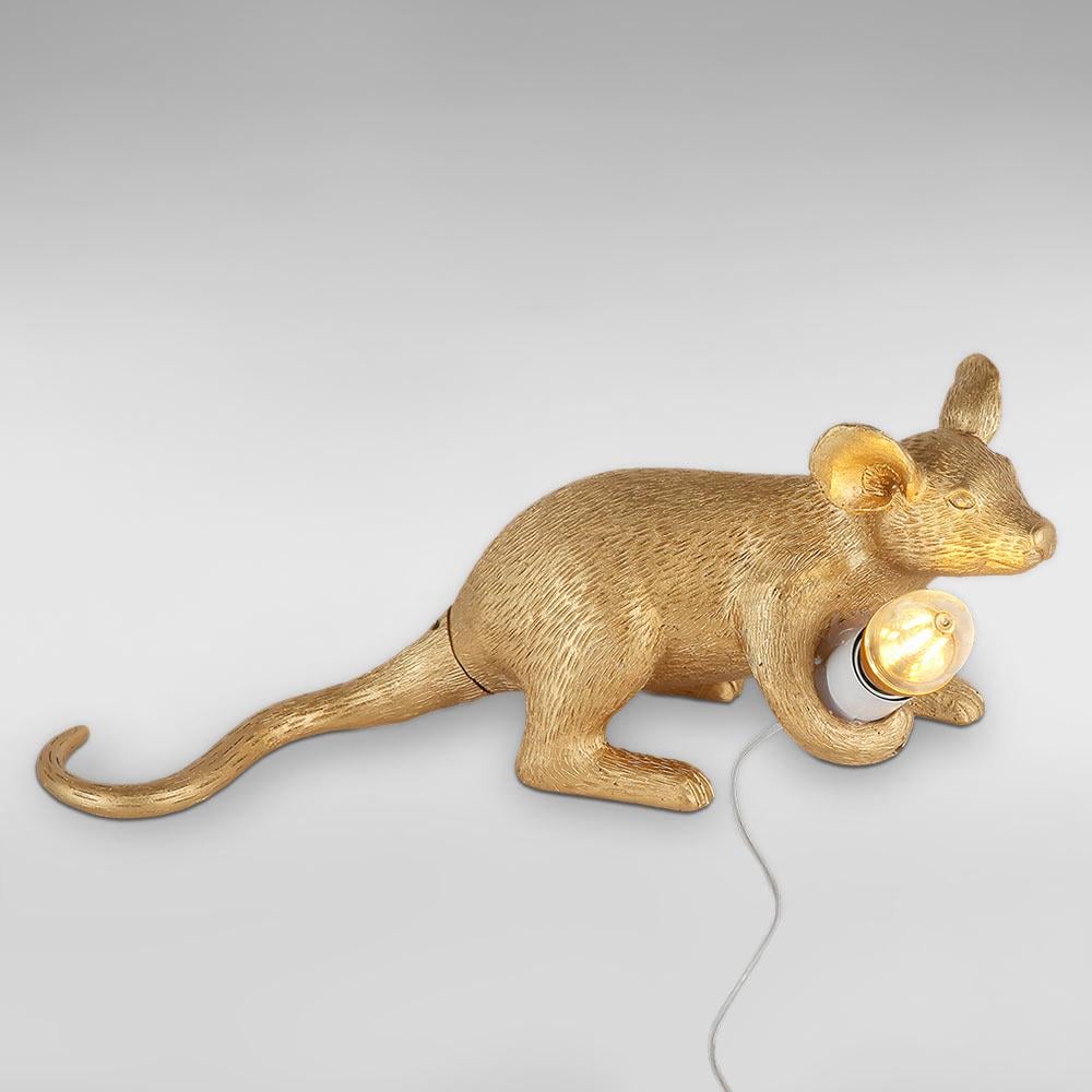 Настольная лампа Light House декоративная статуэтка крыса Золотой (59837)