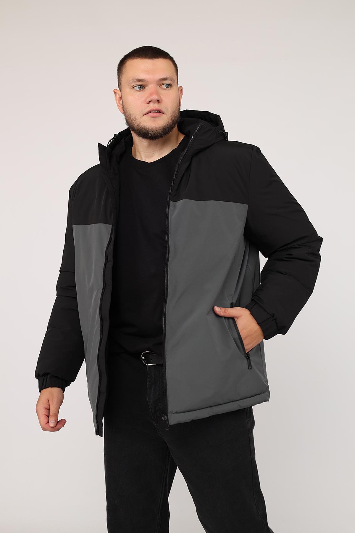 Куртка чоловіча двостороння ЦБ-00276127 р. 54 Темно-Сірий (28422205)