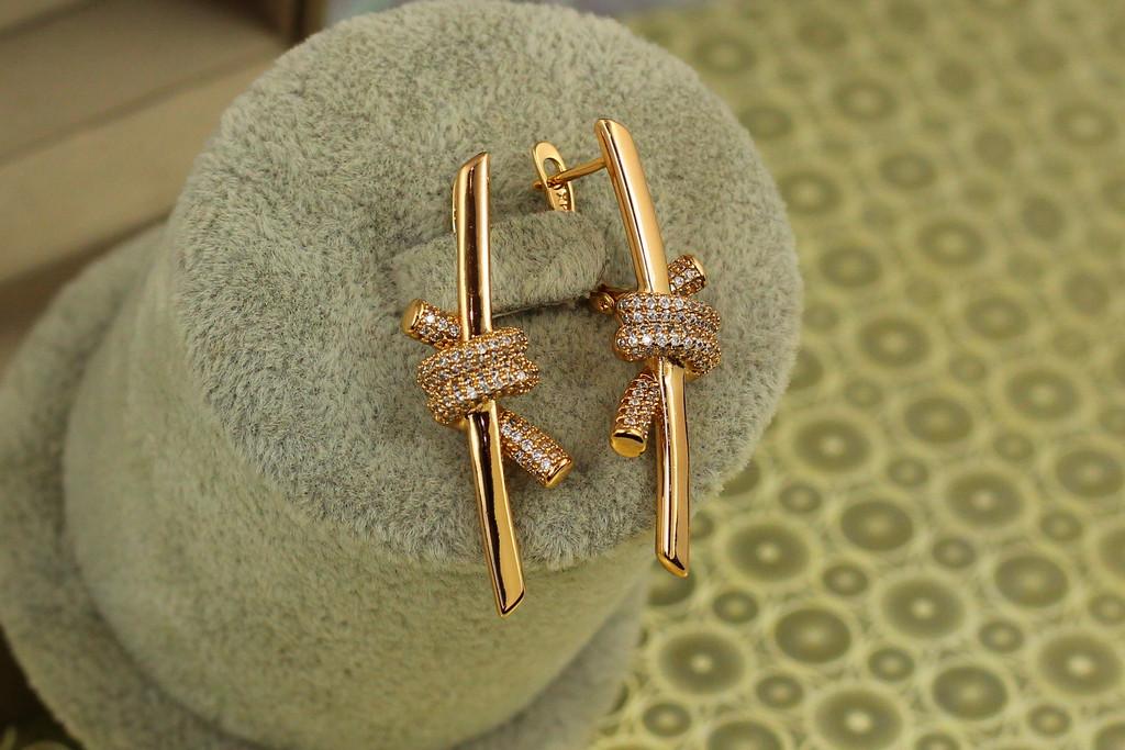 Серьги Xuping Jewelry узелок 3,9 см Золотистый (2579730540)