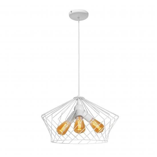 Подвесной светильник лофт MSK ELECTRIC Camelia NL 3329-3 W на три лампы Белый (615628)