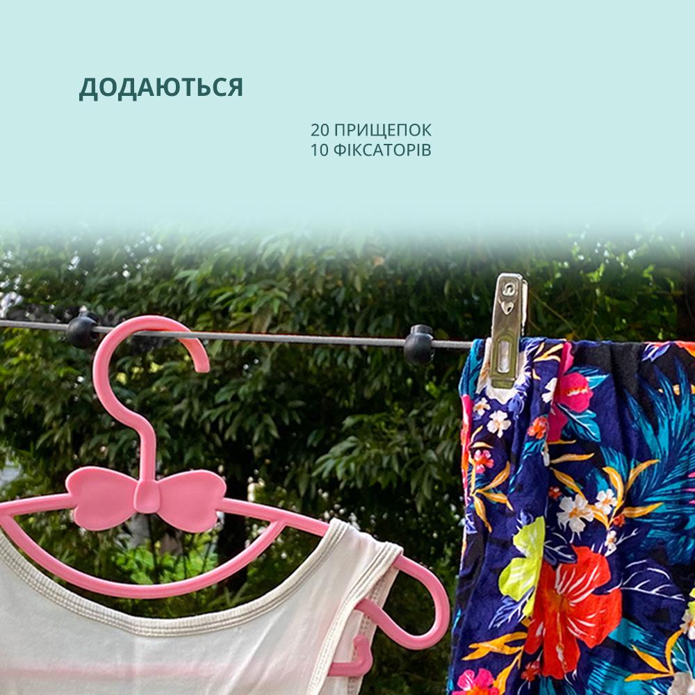 Мотузка-шнурок для сушіння білизни дорожня з карабінами 10 м (17763000) - фото 3 Мотузка-шнурок для сушіння білизни дорожня з карабінами 10 м (17763000) - фото 3