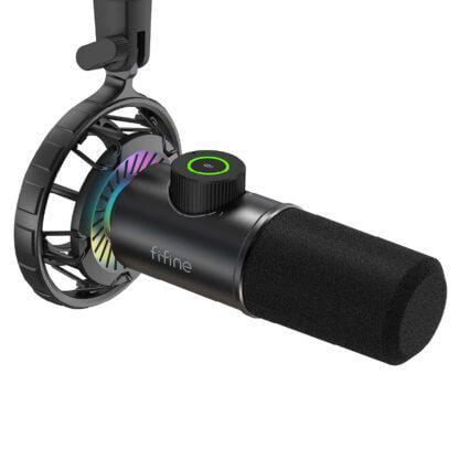 Мікрофон динамічний Fifine K658 USB c LED підсвічуванням і регулятором звуку