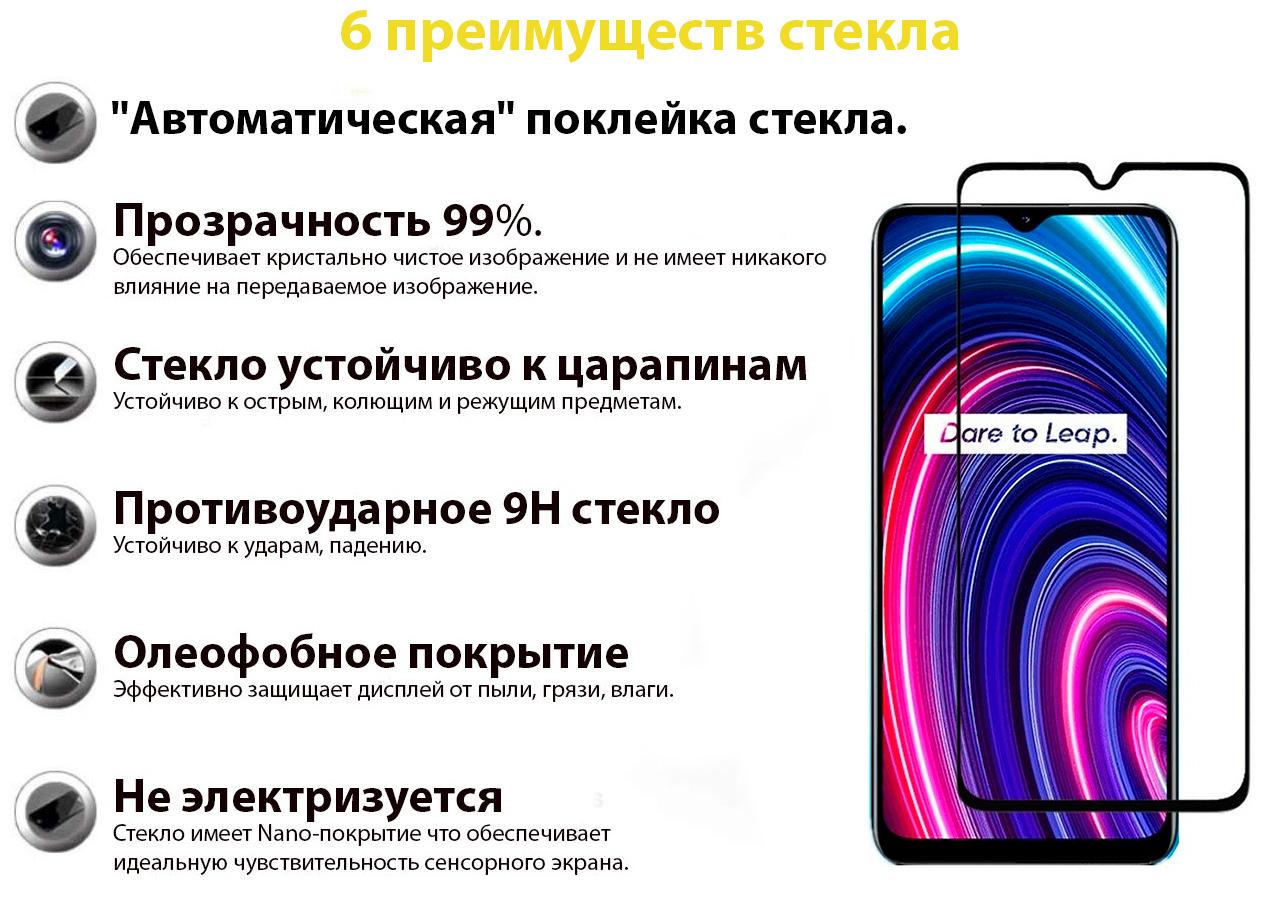 Защитное стекло BeCover для Realme C25Y Black (707139) - фото 2