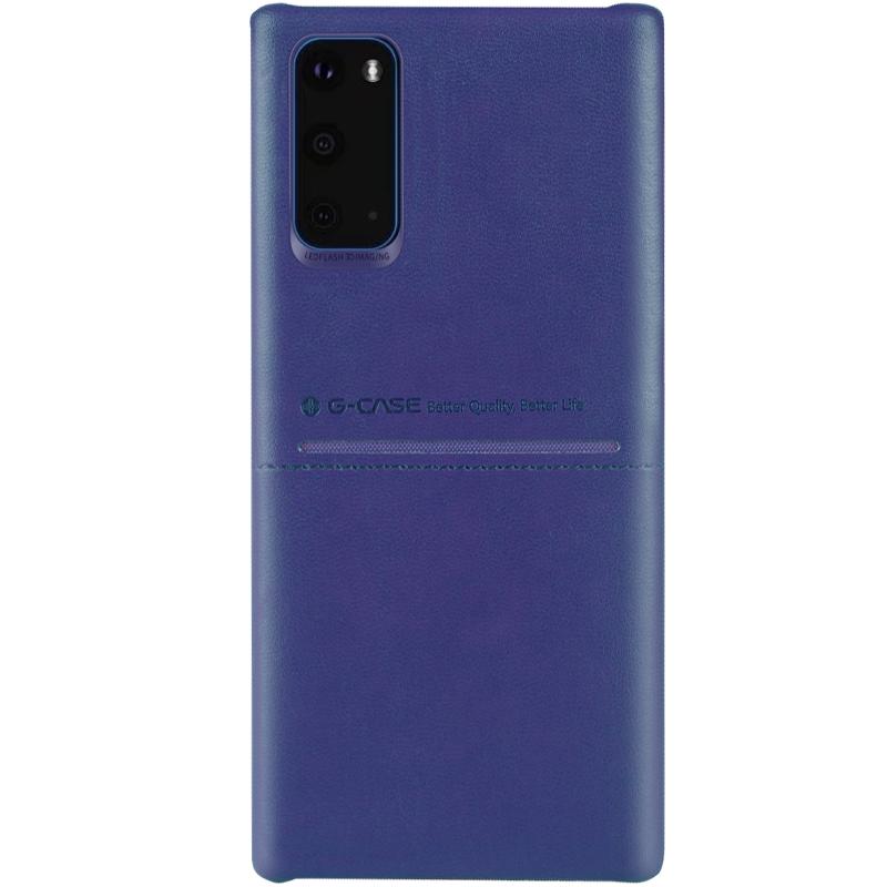 Кожаная накладка G-Case Cardcool Series для Samsung Galaxy S20 Синий - фото 2