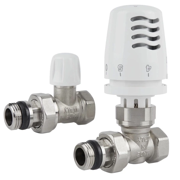 Комплект радіаторних кранів ICMA прямий 1/2" з термостатичною головкою (82KITНAD061100)