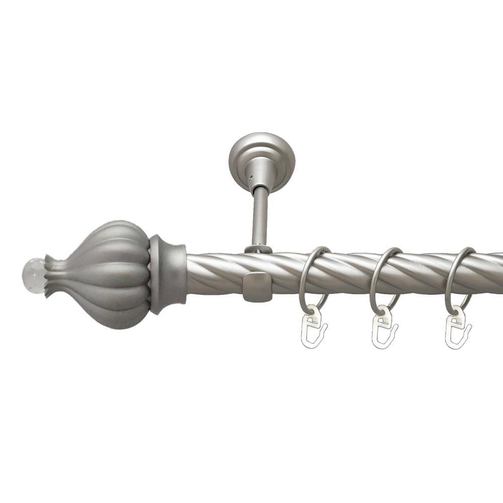 Карниз металлический Orvit Таджа-Кристалл однорядный открытый/скрученная труба/кольцо металлическое Сатин 25 мм 200 см (00-00023481)