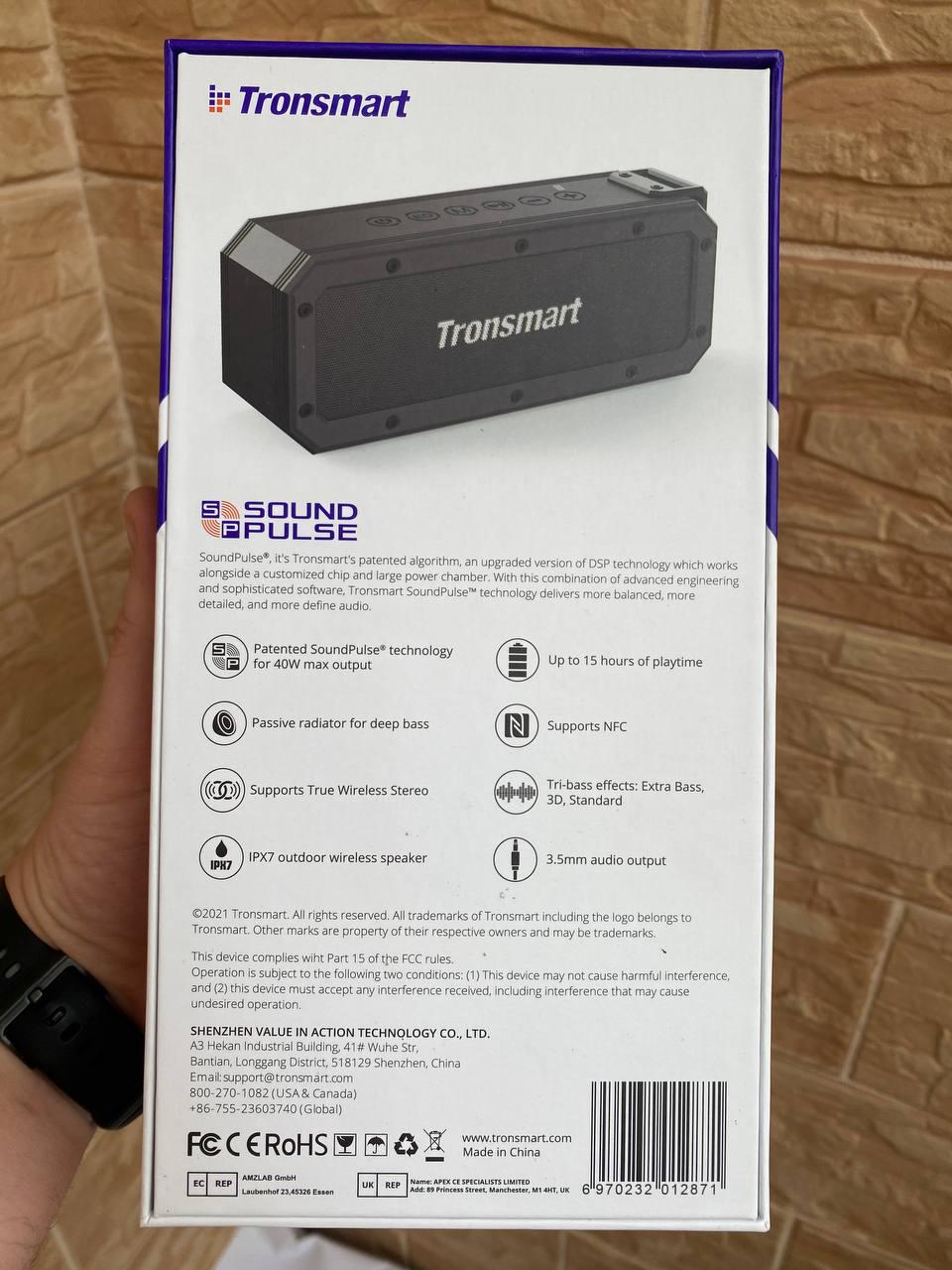 Портативная колонка Tronsmart Element Force+ Bluetooth 5.0/IPX7/AUX/USB-C 40 Вт (29657744) - фото 7 Портативная колонка Tronsmart Element Force+ Bluetooth 5.0/IPX7/AUX/USB-C 40 Вт (29657744) - фото 7