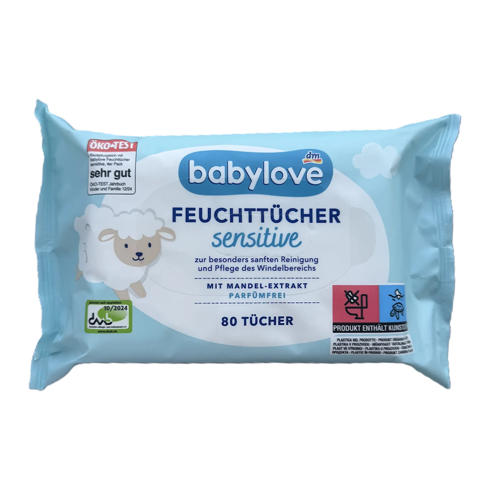 Серветки вологі дитячі Babylove для чутливої та ніжної шкіри 80 шт. (EPI-15102025-220)