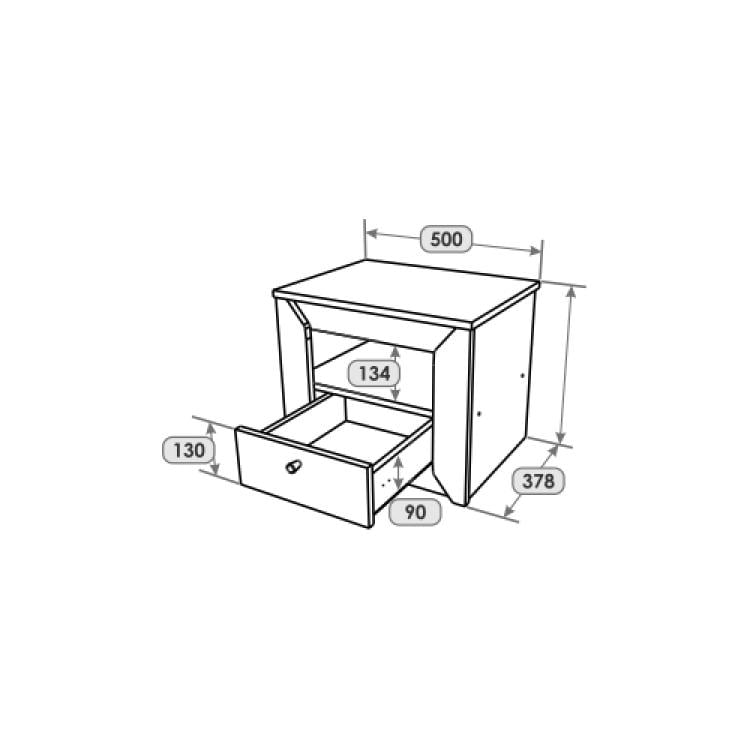 Тумба приліжкова з висувним ящиком Еверест Нордік-500 Білий/Дуб крафт золотий (EVR-5543) - фото 7