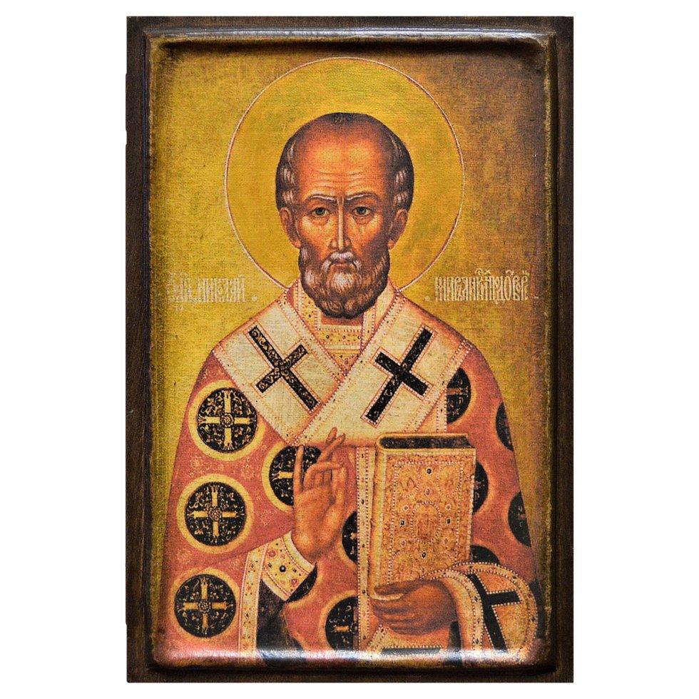 Икона Святой Николай Чудотворец деревянная 20х15 см (102-0010м)