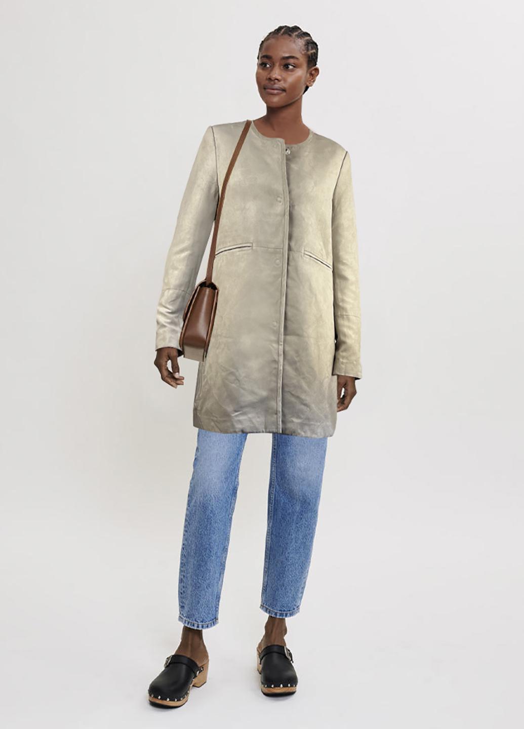 Пальто H&M р. 38 Светло-серый (1901202b51)