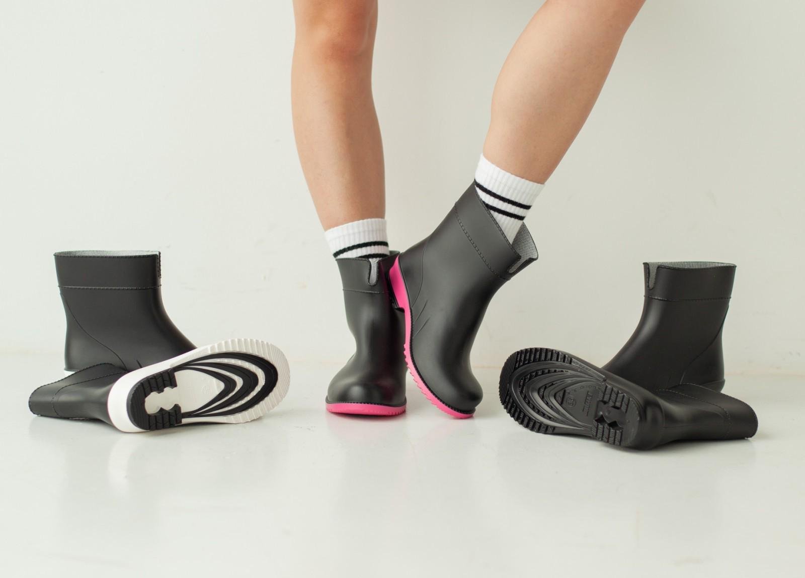 Сапоги женские резиновые р. 39 Черный/Розовый (27861651) - фото 2 Сапоги женские резиновые р. 39 Черный/Розовый (27861651) - фото 2