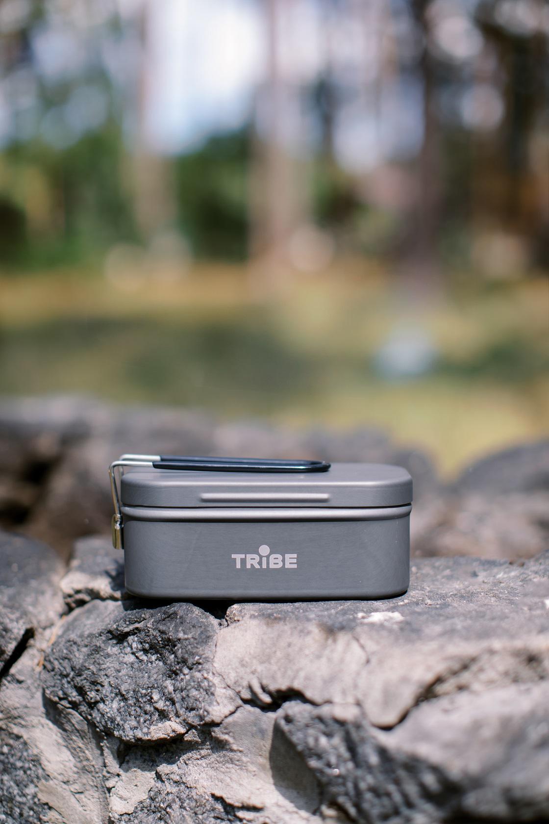 Контейнер для еды Tribe Lunch Box Alu алюминиевый со складной ручкой (T-FG-0016-grey) - фото 2