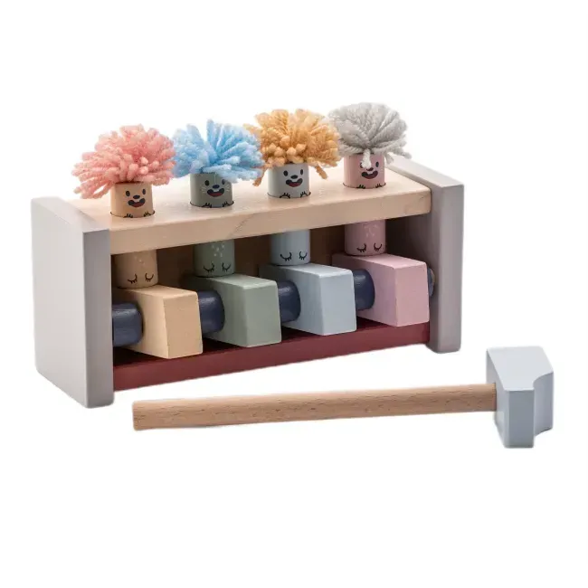 Игрушка для малышей Cubika Клоуны-прыгунчики из дерева 14х18 см Разноцветный (150-98-15948)