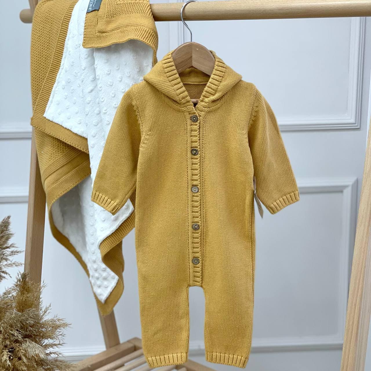 Комбинезон вязанный Lamon 62 см Горчичный (Lam10189)