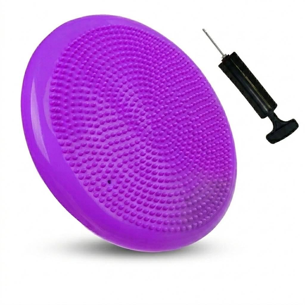 Балансировочная массажная подушка EasyFit 33 см с насосом Фиолетовый (EF-BM33V)