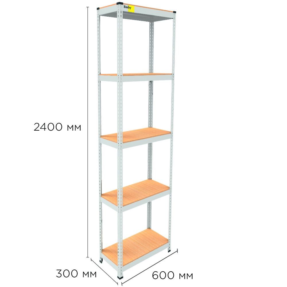 Стеллаж металлический MRL-2400 600x300 Белый (1734930705) - фото 2