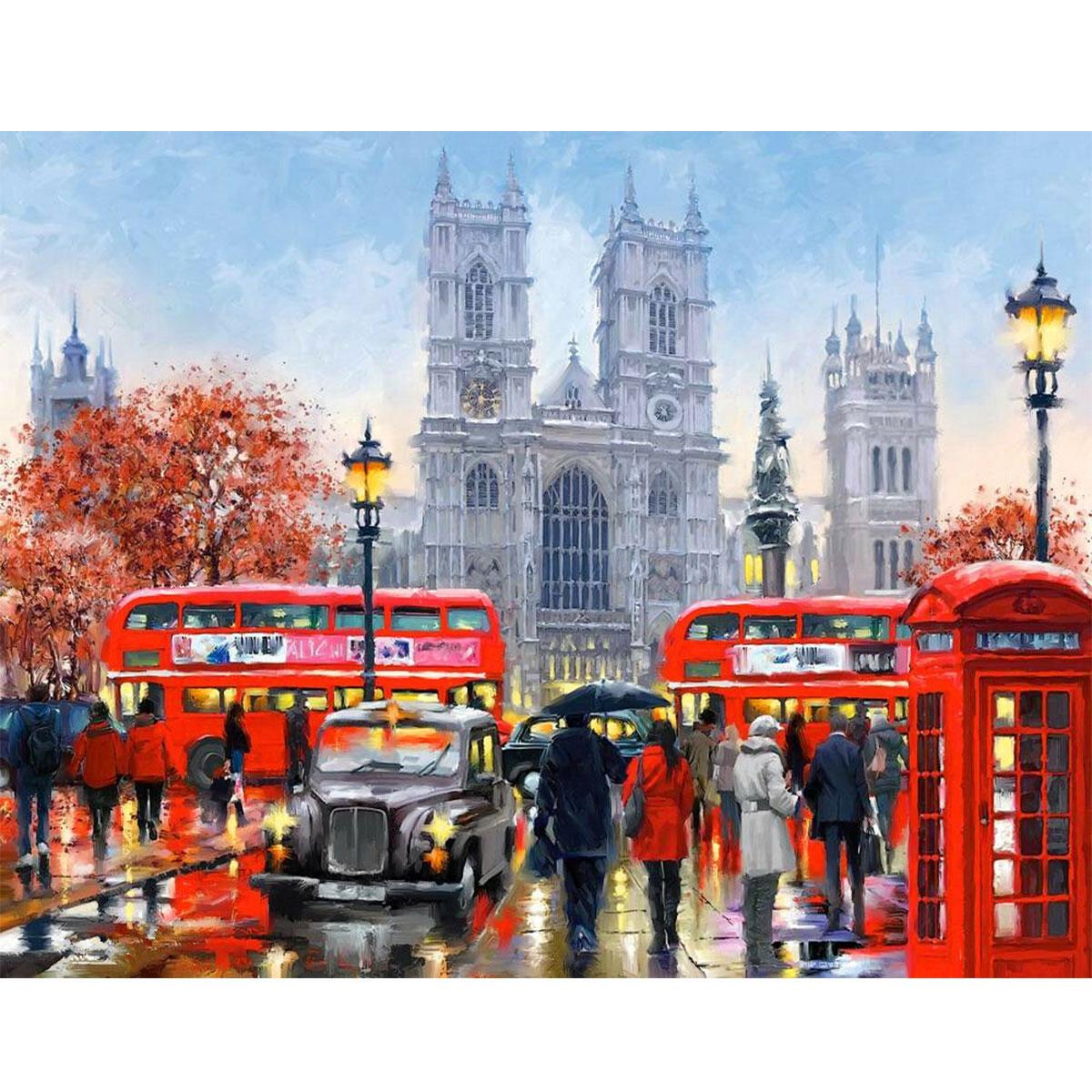 Алмазная мозаика Santi Дождливый Лондон 40х50 см на подрамнике (954086)