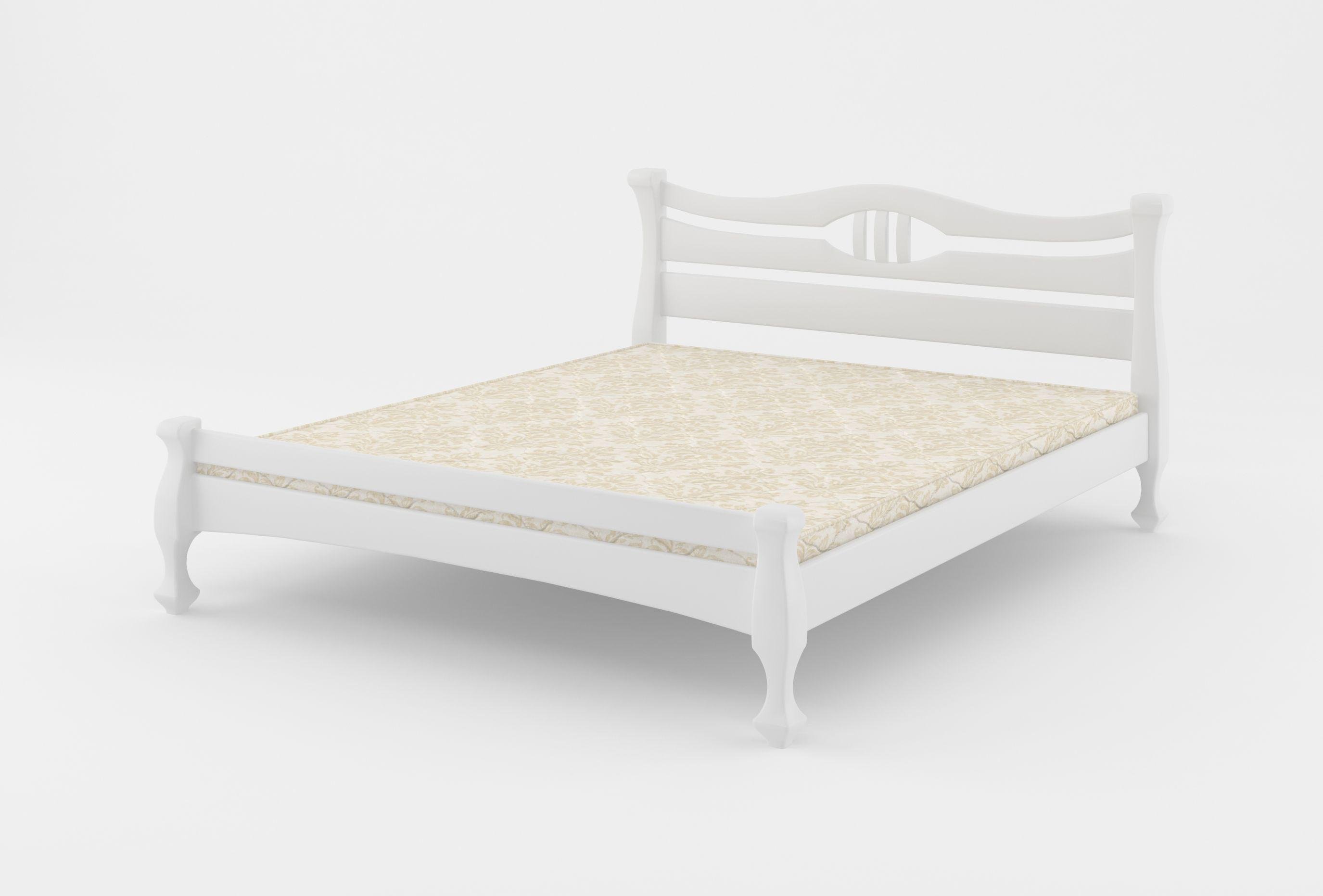 Кровать двуспальная деревянная Mebigrand Даллас 160х190 см RAL9003 Белый (MBG-1763)