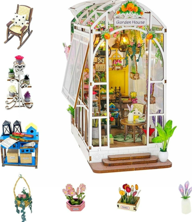 Румбокс книжковий CuteBee DIY DollHouse Бук Нук Садовий Будиночок 3D (M44) - фото 9