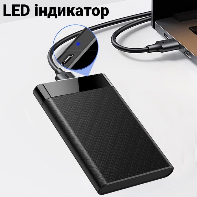 Кейс для жорстких дисків зовнішній Addap EHDC-02 зовнішня USB 3,0 кишеня для 2,5" Sata HDD/SSD - фото 10