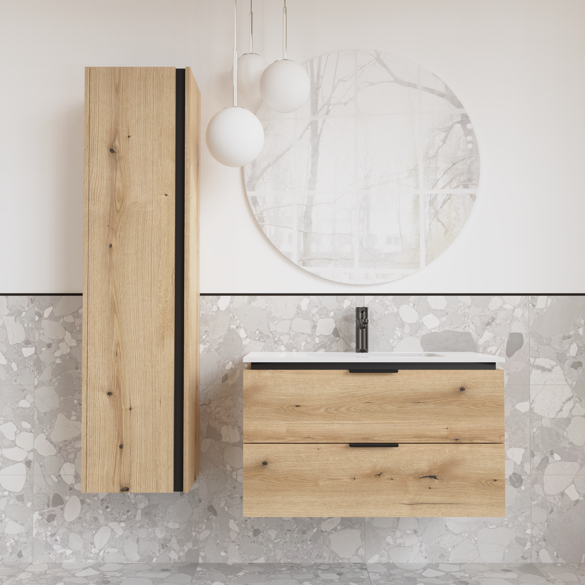 Тумба підвісна з раковиною MVK Vostok Icon 70 В2 700х450х530 мм Дуб Евок (p270alb) - фото 4 Тумба підвісна з раковиною MVK Vostok Icon 70 В2 700х450х530 мм Дуб Евок (p270alb) - фото 4