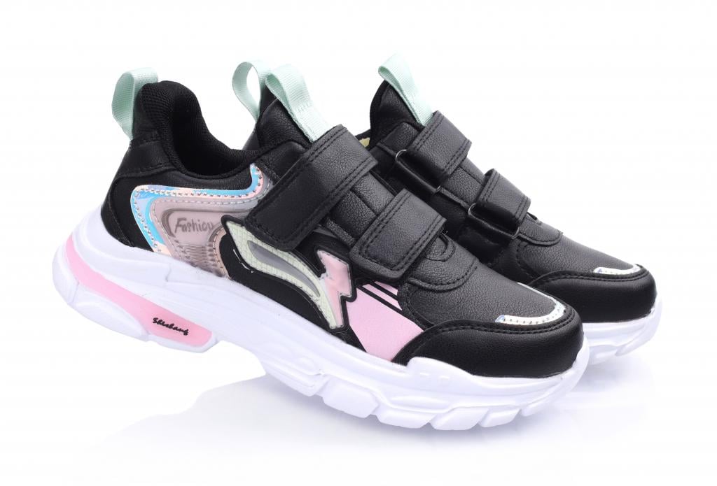 Кроссовки для девочек р. 35 Черно-розовый (6703)